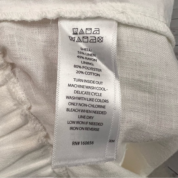 Sincerely Jules Off-White Cream Linen Blend Wide Leg Cargo Pants Size Large NWT - Picture 8 of 8